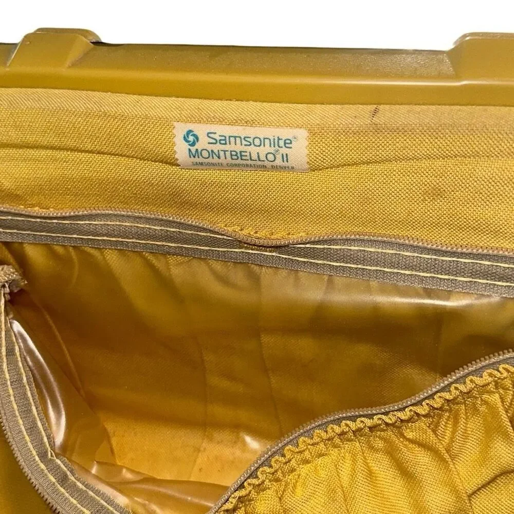 Vintage MCM Samsonite Saturn Retro Vanity Case Hard Suitcase Harvest Gold Yellow